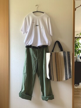 「OpenCLOSE（オープンクローズ）のアイテム（トップス）」を使った、teey+さん（レディース・155cm）の夏コーディネート