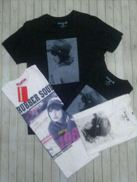 「AKINA のアイテム（Tシャツ/カットソー、ブラック系）」を使った、kaiyuugyoさんの夏コーディネート