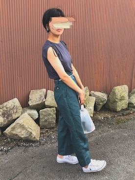 「ショッピング」｜「アイテム（チノパンツ）」を使った、chinaさん（レディース・165cm）の夏コーディネート