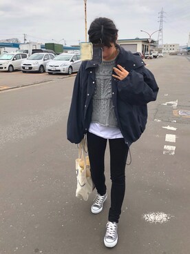 「アイラブCONVERSE」｜chinaさん（レディース・165cm）の冬コーディネート