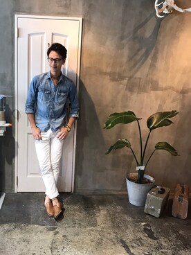 「NANO universe（ナノユニバース）のアイテム（その他シューズ）」を使った、最上憲吾さん（メンズ・176cm）の夏コーディネート