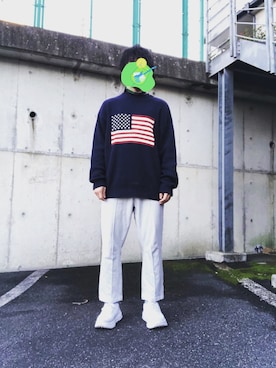 「アイテム（スウェットパンツ、シルバー系）」を使った、ramuperryさん（メンズ・170cm）の秋コーディネート