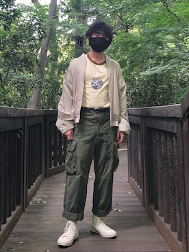 「マルジェラ」｜「アイテム（ブルゾン）」を使った、ramuperryさん（メンズ・170cm）の春コーディネート
