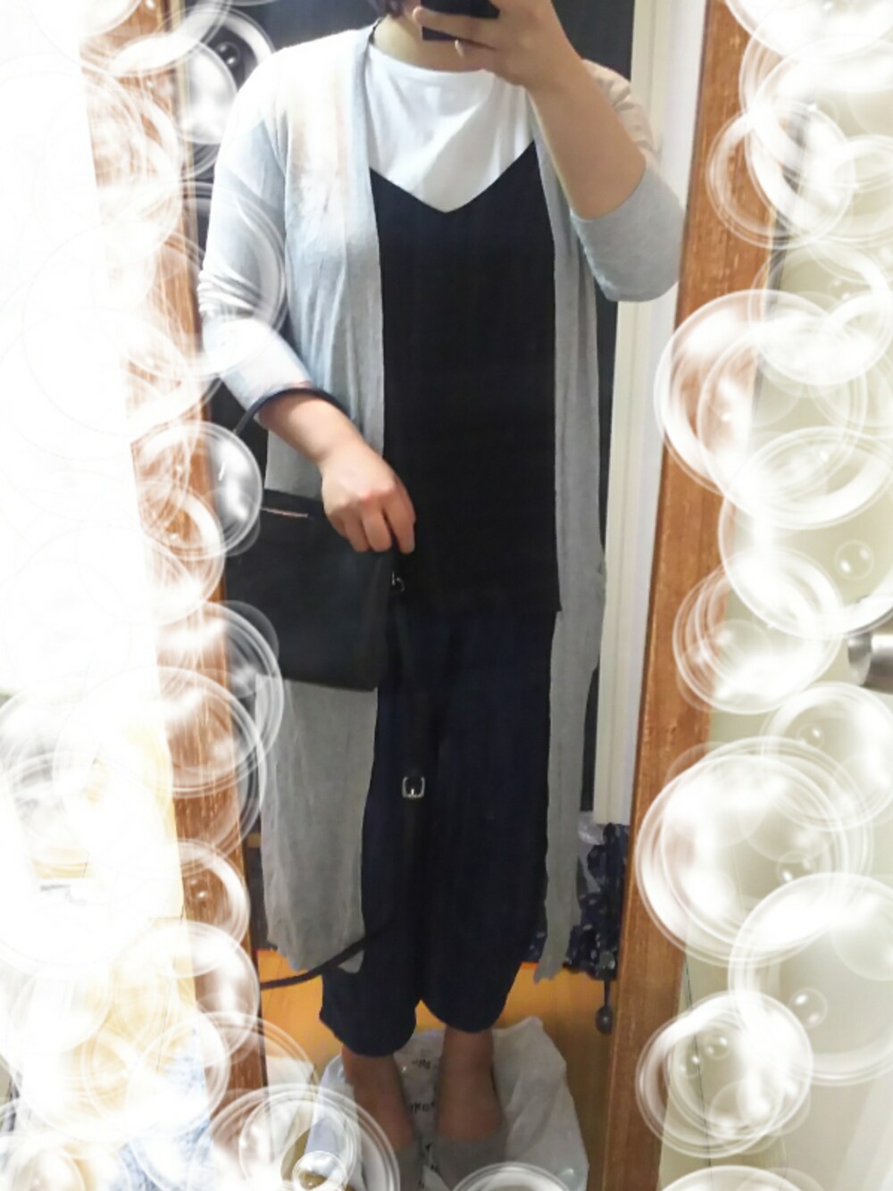 「大人カジュアル」｜「niko and...のデニムルーズマンボウパンツ【niko and...】（その他パンツ、ブルー系）」を使った、しほしさん（レディース・160cm）の春コーディネートの1枚目の写真