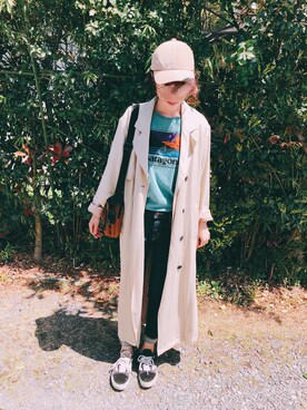 「patagonia」｜「アイテム（トレンチコート）」を使った、𝚔𝚘𝚣𝚞𝚢𝚊𝚖𝚊さん（レディース・165cm）の春コーディネート