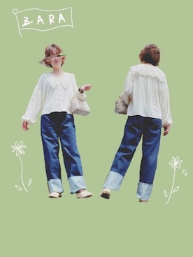 「Marc by Marc Jacobs（マークバイマークジェイコブス）のアイテム（リング）」を使った、𝚔𝚘𝚣𝚞𝚢𝚊𝚖𝚊さん（レディース・165cm）の春コーディネート