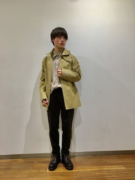 「orcival」｜「アイテム（スラックス）」を使った、石渡遼さん（メンズ・163cm）の冬コーディネート