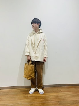 「unfil」｜「アイテム（ノーカラージャケット）」を使った、石渡遼さん（メンズ・163cm）の春コーディネート