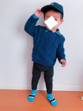 「babygap」｜「アイテム（キャップ）」を使った、Kaaaさん（キッズ・100cm）の冬コーディネート