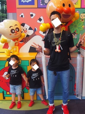 「パパと息子」｜「アイテム（その他）」を使った、Kaaaさん（キッズ・92cm）の夏コーディネート