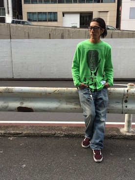 「ANARC of hex（アナークオブヘックス）のアイテム」を使った、Yuya Nagaiさん（メンズ・170cm）の春コーディネート