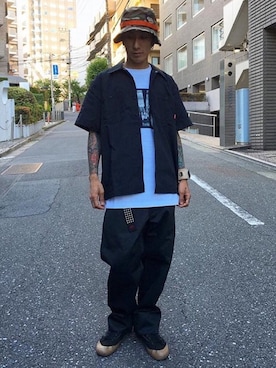 「SPAZ（スパーズ）のアイテム」を使った、Yuya Nagaiさん（メンズ・170cm）の夏コーディネート