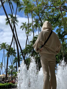 「hawaii」｜Mococoさん（レディース・161cm）の夏コーディネート