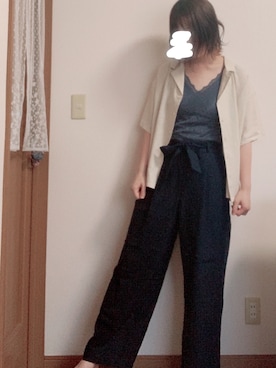 「アイテム（その他アンダーウェア/インナー、ブルー系）」を使った、M¨̮⑅*さん（レディース・169cm）の夏コーディネート