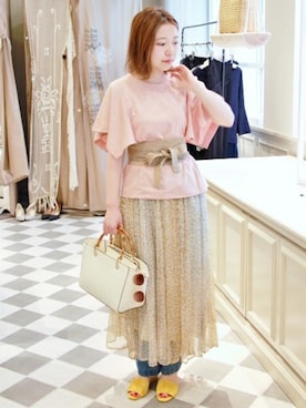 「フレアスリーブ」｜Laraさん（レディース・158cm）の春コーディネート