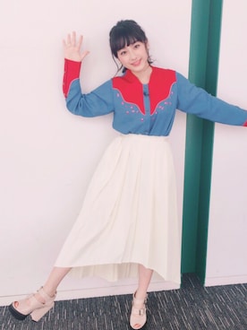 「アイテム（イヤリング）」を使った、平 祐奈 | Yuna Tairaさん（レディース・155cm）の春コーディネート