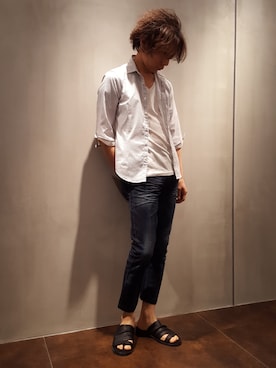 「アイテム（サンダル）」を使った、zakiさん（メンズ・174cm・40代）の春コーディネート