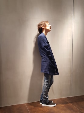 「アイテム（カーディガン/ボレロ）」を使った、zakiさん（メンズ・174cm・40代）の夏コーディネート