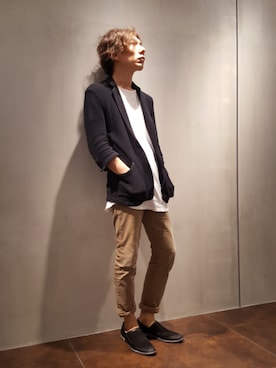 「アイテム（カーディガン/ボレロ）」を使った、zakiさん（メンズ・174cm・40代）の夏コーディネート