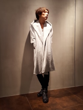 「アイテム（カーディガン/ボレロ）」を使った、zakiさん（メンズ・174cm・40代）の秋コーディネート