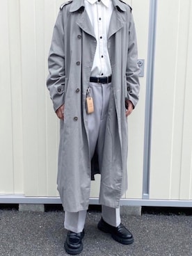 「FEKETE（フェケテ）のアイテム（トレンチコート）」を使った、taboさん（メンズ・168cm）の冬コーディネート