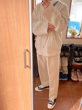 「アイテム（その他トップス、ホワイト系）」を使った、taboさん（メンズ・168cm）の冬コーディネート