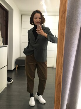 「Another Edition（アナザーエディション）のアイテム（チェスターコート）」を使った、大王C100さん（レディース・153cm）の秋コーディネート