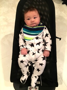 「星条旗」｜「アイテム（サロペット/オーバーオール）」を使った、mamalexさん（キッズ・70cm）の春コーディネート