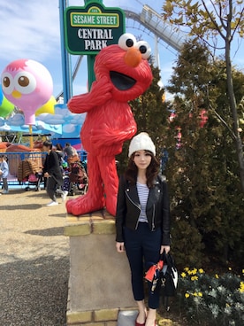 「SNIDEL（スナイデル）のアイテム（ライダースジャケット）」を使った、chihirooohさん（レディース・149cm）の春コーディネート