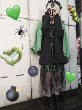 「ボディピアス」｜湯さん（レディース・153cm）の冬コーディネート