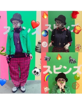 「タータンチェック」｜湯さん（レディース・153cm）の冬コーディネート