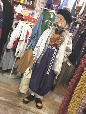 「寅一（トライチ）のアイテム」を使った、湯さん（レディース・153cm）の秋コーディネート