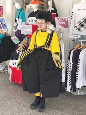 「BellyButton（ベリーボタン）のアイテム」を使った、湯さん（レディース・153cm）の春コーディネート