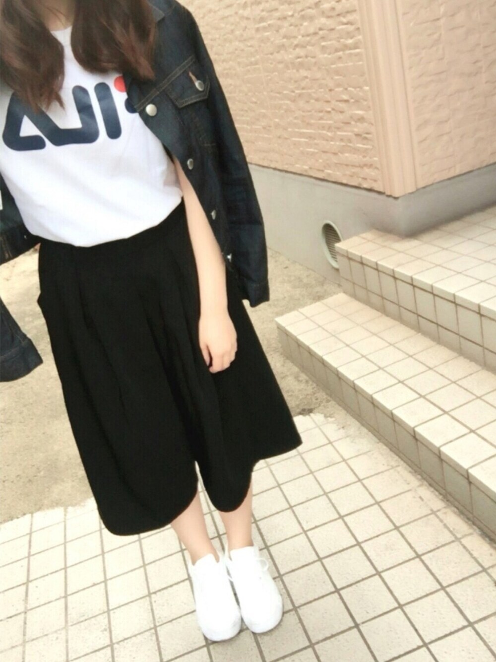 Tシャツ/カットソーを使った「ガウチョパンツ 黒」のレディース人気