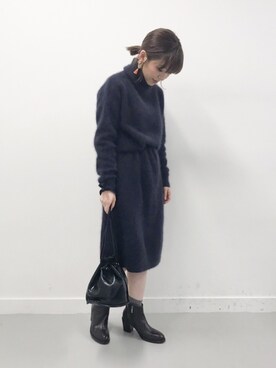 「SMELLY（スメリー）のアイテム（ピアス（両耳用））」を使った、nanakoさん（レディース・153cm）の冬コーディネート