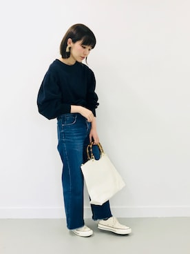 「SMELLY（スメリー）のアイテム（ピアス（両耳用））」を使った、nanakoさん（レディース・153cm）の冬コーディネート