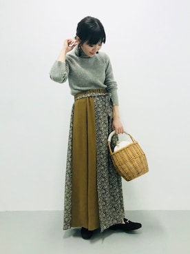 「SMELLY（スメリー）のアイテム（ピアス（両耳用））」を使った、nanakoさん（レディース・153cm）の冬コーディネート