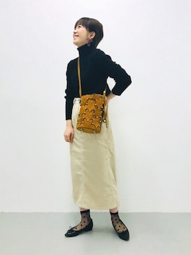 「SMELLY（スメリー）のアイテム（ピアス（両耳用））」を使った、nanakoさん（レディース・153cm）の冬コーディネート