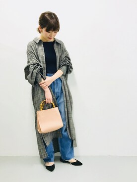 「SMELLY（スメリー）のアイテム（ピアス（両耳用））」を使った、nanakoさん（レディース・153cm）の冬コーディネート