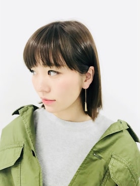 「SMELLY（スメリー）のアイテム（ピアス（両耳用））」を使った、nanakoさん（レディース・153cm）の冬コーディネート