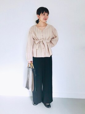 「SMELLY（スメリー）のアイテム（ピアス（両耳用））」を使った、nanakoさん（レディース・153cm）の春コーディネート