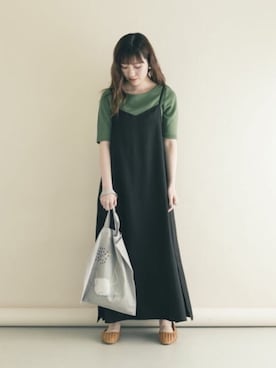 「アイテム（メイクアップ、グリーン系）」を使った、nanakoさん（レディース・153cm）の春コーディネート