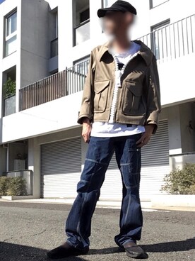 「MIHARAYASUHIRO（ミハラヤスヒロ）のアイテム（ブルゾン）」を使った、motorizerさん（メンズ・173cm）の秋コーディネート