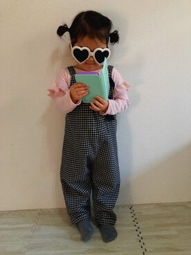 「ZARA（ザラ）のアイテム（サロペット/オーバーオール）」を使った、16yuiさん（キッズ・90cm）の冬コーディネート