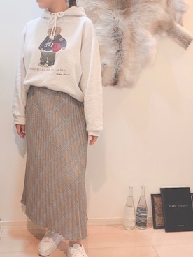 「ポロベアー」｜「アイテム（パーカー）」を使った、Utama さん（レディース・160cm）の秋コーディネート
