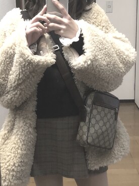「へザー」｜「アイテム（その他アウター）」を使った、FUUさん（レディース・153cm）の冬コーディネート