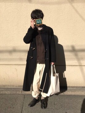 「TAKEO KIKUCHI（タケオキクチ）のアイテム（ダッフルコート）」を使った、ao-iroさん（メンズ・180cm）の冬コーディネート