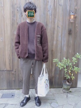 「Steven Alan」｜「アイテム（その他アウター）」を使った、ao-iroさん（メンズ・180cm）の冬コーディネート