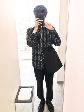 「KIIT（キート）のアイテム（スラックス）」を使った、ao-iroさん（メンズ・180cm）の春コーディネート