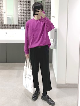 「マーガレット・ハウエル(MARGARET HOWELL)」｜「アイテム（スラックス）」を使った、ao-iroさん（メンズ・180cm）の春コーディネート